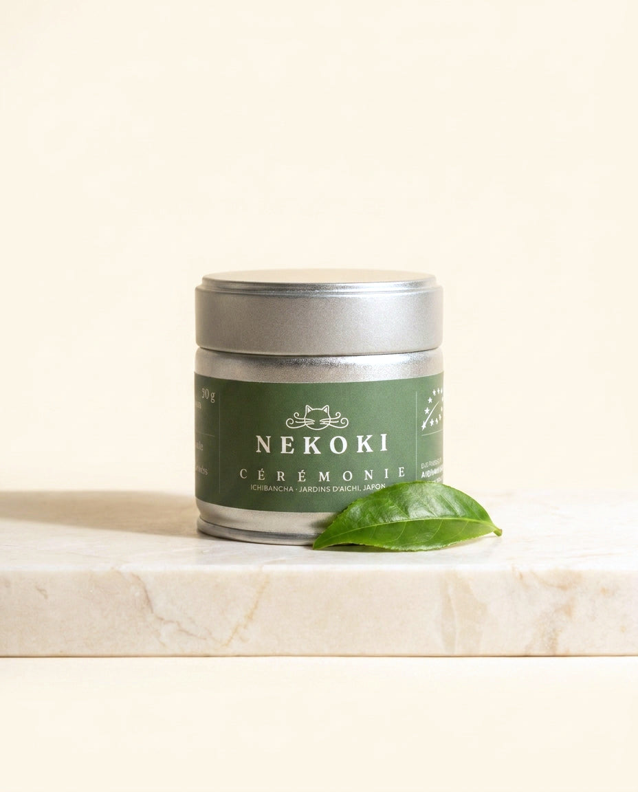 Boîte Matcha Cérémonie Nekoki 30 g, grade A++ première récolte, incluse dans Le Rituel Complet